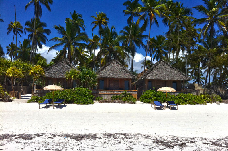 Tropical Beachfront Bungalows for 2 to 6 guests on Zanzibar